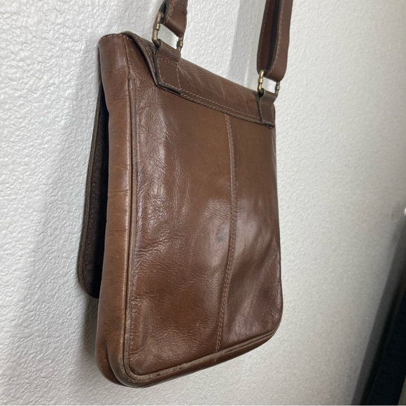 VELEZ Leather Colombia Messenger crossbody Bag Vintage Brown 8x10" - Picture 9 of 16